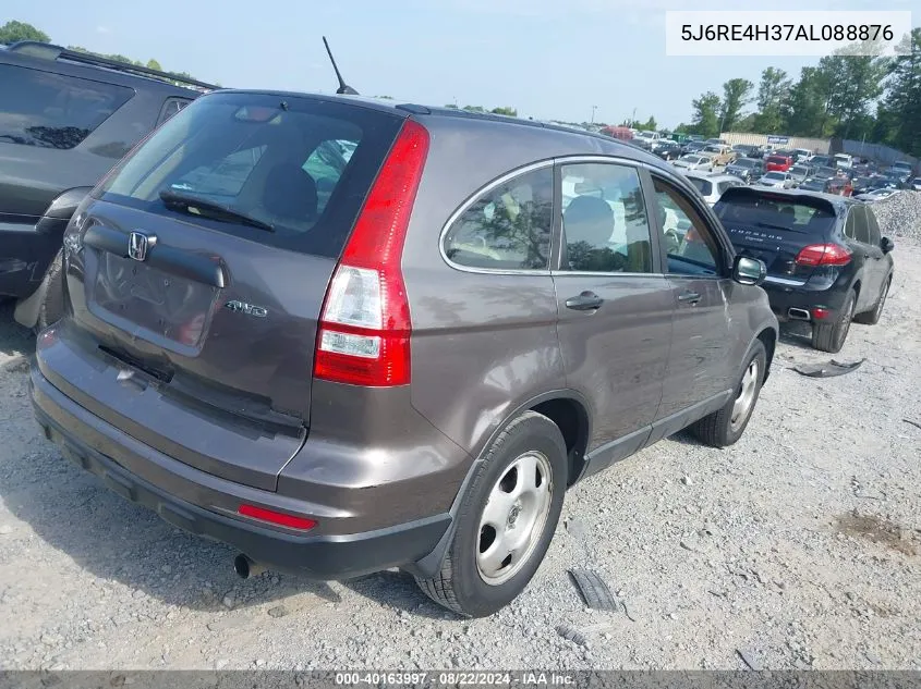 2010 Honda Cr-V Lx VIN: 5J6RE4H37AL088876 Lot: 40163997