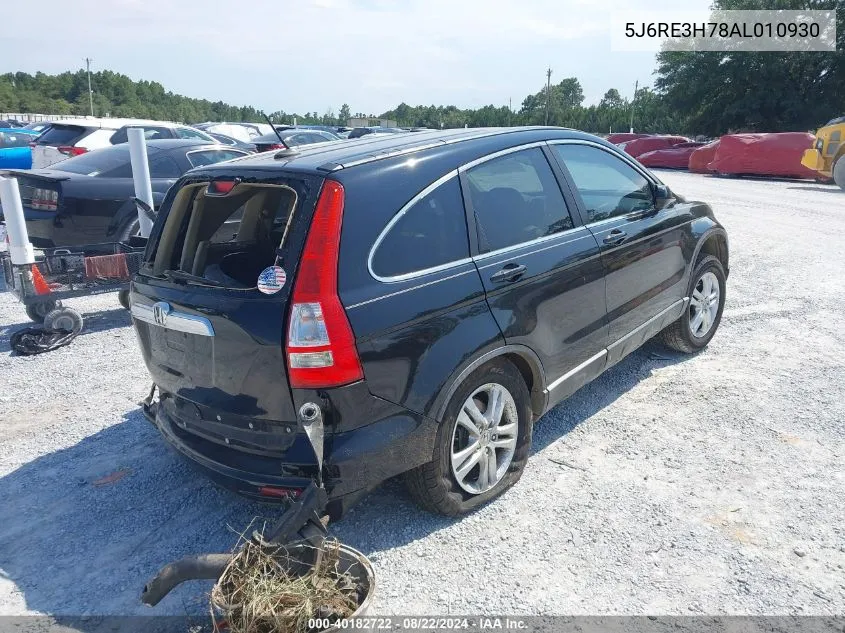 2010 Honda Cr-V Ex-L VIN: 5J6RE3H78AL010930 Lot: 40182722