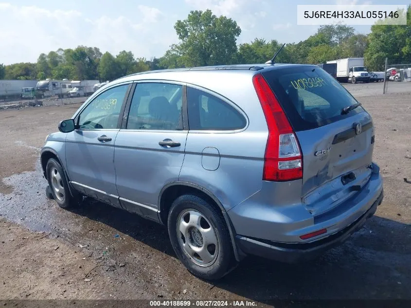 2010 Honda Cr-V Lx VIN: 5J6RE4H33AL055146 Lot: 40188699