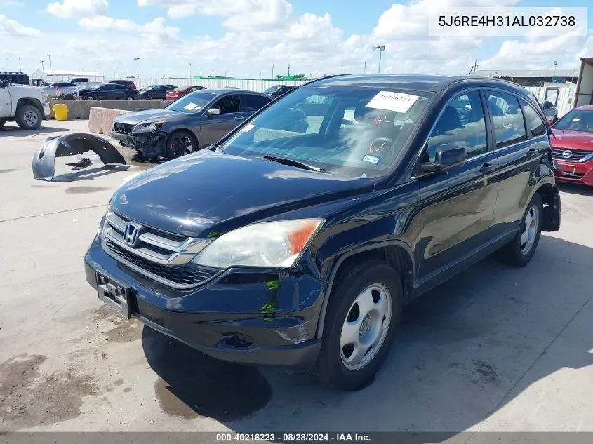 2010 Honda Cr-V Lx VIN: 5J6RE4H31AL032738 Lot: 40216223