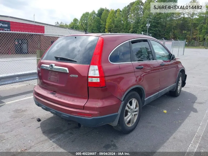 2010 Honda Cr-V Ex VIN: 5J6RE4H5XAL014482 Lot: 40228687