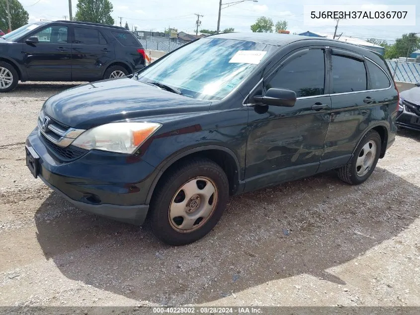 2010 Honda Cr-V Lx VIN: 5J6RE3H37AL036707 Lot: 40229002