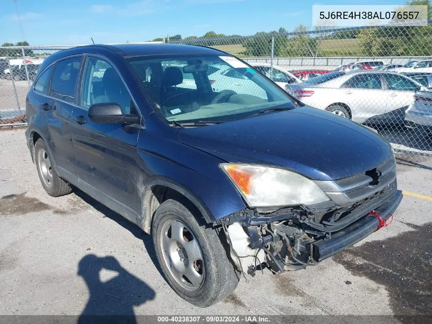 2010 Honda Cr-V Lx VIN: 5J6RE4H38AL076557 Lot: 40238307