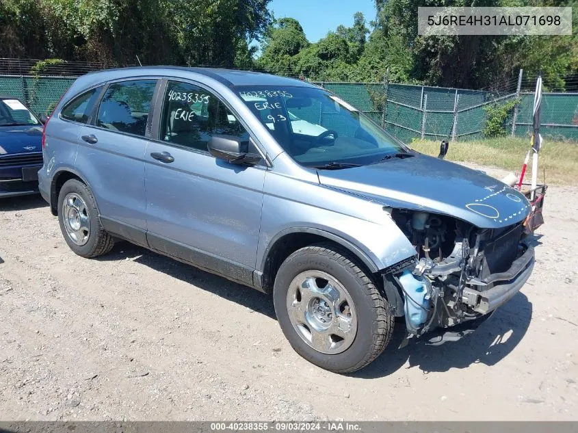 2010 Honda Cr-V Lx VIN: 5J6RE4H31AL071698 Lot: 40238355