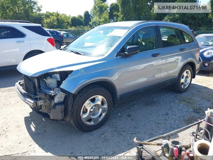 2010 Honda Cr-V Lx VIN: 5J6RE4H31AL071698 Lot: 40238355