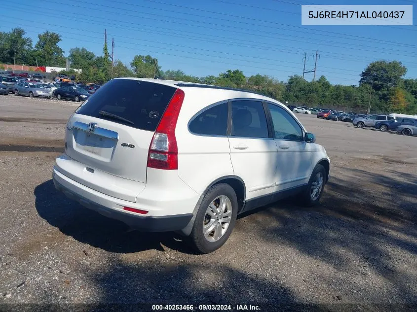 2010 Honda Cr-V Ex-L VIN: 5J6RE4H71AL040437 Lot: 40253466