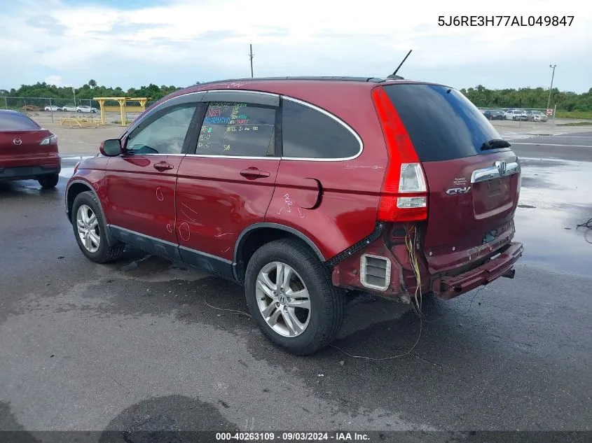 2010 Honda Cr-V Ex-L VIN: 5J6RE3H77AL049847 Lot: 40263109