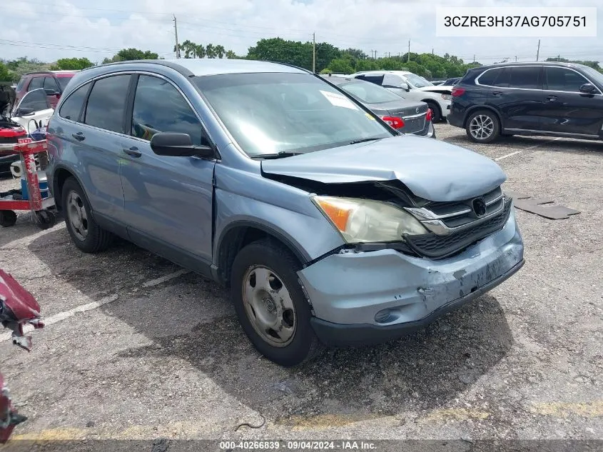 2010 Honda Cr-V Lx VIN: 3CZRE3H37AG705751 Lot: 40266839