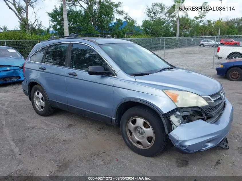 2010 Honda Cr-V Lx VIN: 5J6RE3H32AL036114 Lot: 40271272