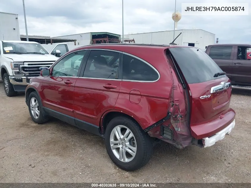 2010 Honda Cr-V Ex-L VIN: JHLRE3H79AC005874 Lot: 40303635