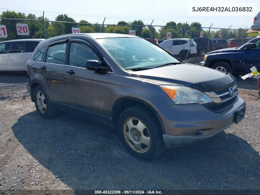 2010 Honda Cr-V Lx VIN: 5J6RE4H32AL036832 Lot: 40322399