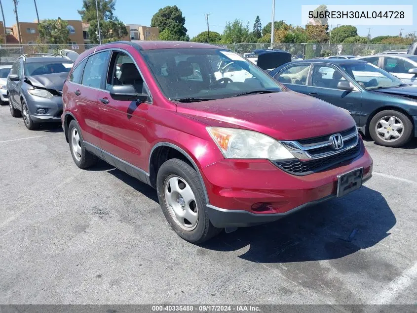 2010 Honda Cr-V Lx VIN: 5J6RE3H30AL044728 Lot: 40335488