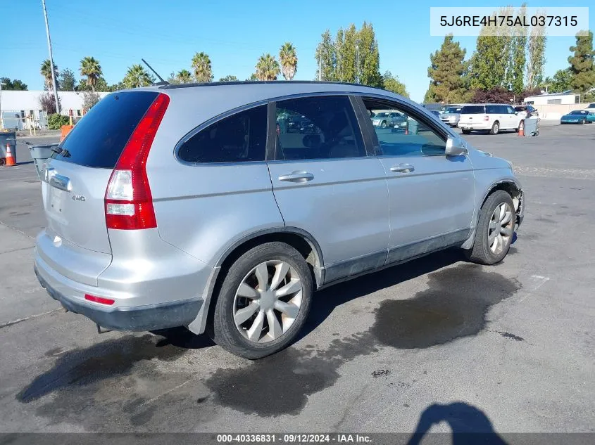 2010 Honda Cr-V Ex-L VIN: 5J6RE4H75AL037315 Lot: 40336831