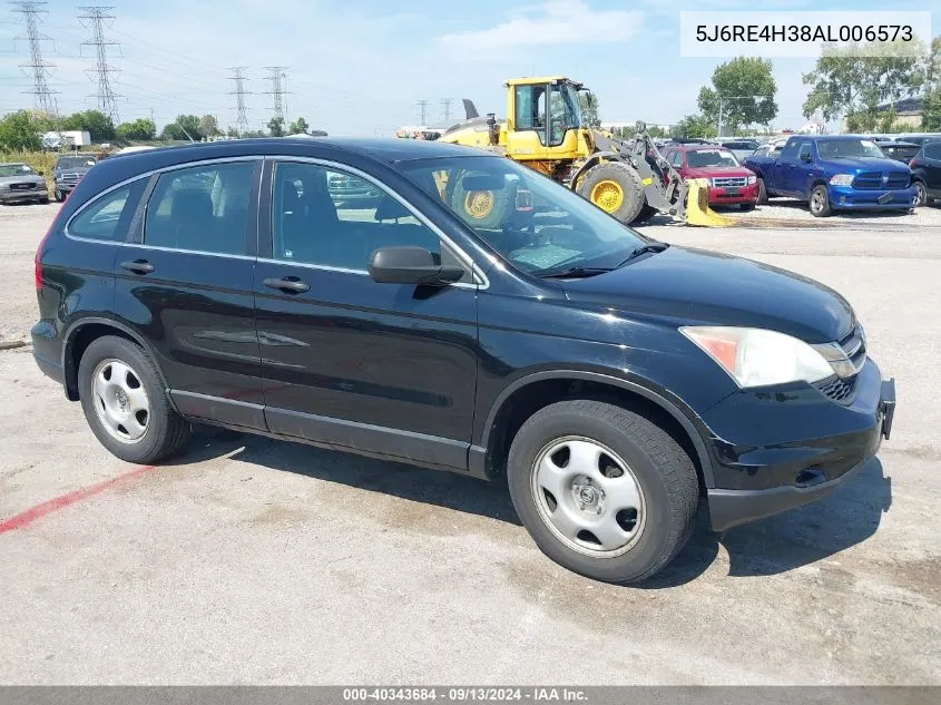 2010 Honda Cr-V Lx VIN: 5J6RE4H38AL006573 Lot: 40343684