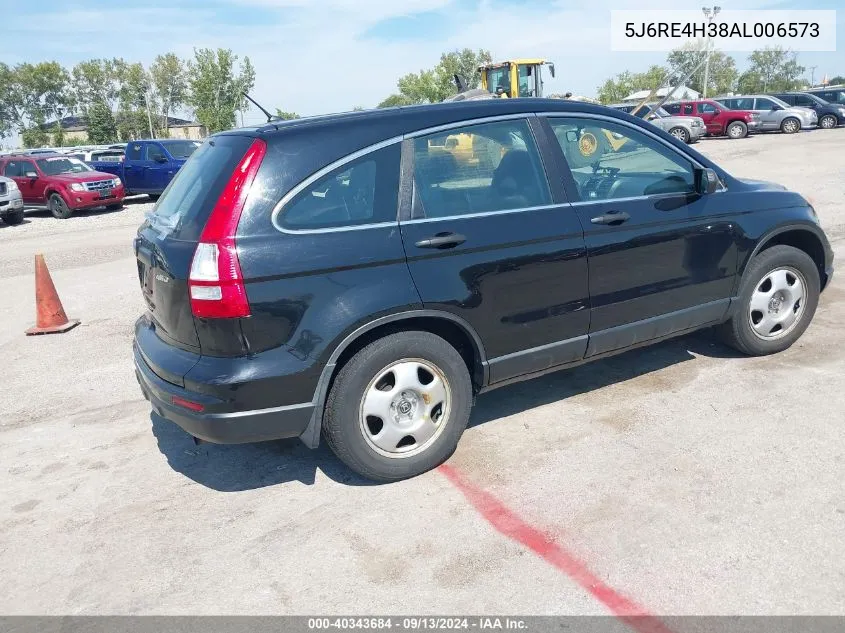 2010 Honda Cr-V Lx VIN: 5J6RE4H38AL006573 Lot: 40343684