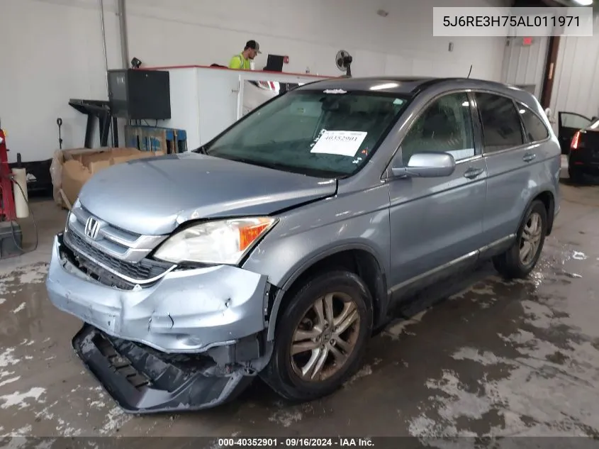 2010 Honda Cr-V Ex-L VIN: 5J6RE3H75AL011971 Lot: 40352901