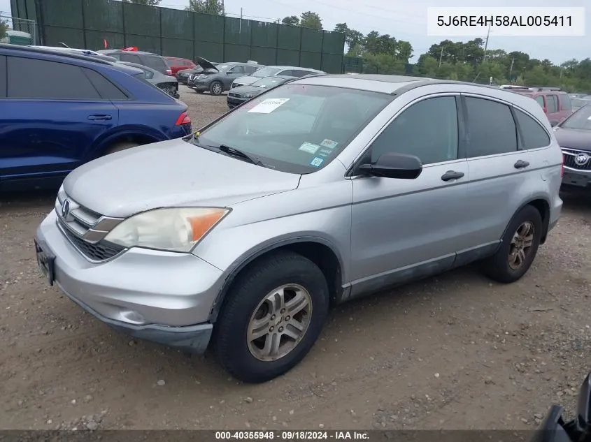 5J6RE4H58AL005411 2010 Honda Cr-V Ex