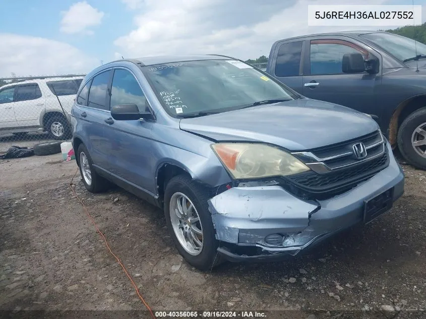 2010 Honda Cr-V Lx VIN: 5J6RE4H36AL027552 Lot: 40356065