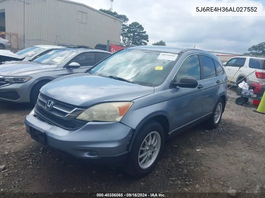 2010 Honda Cr-V Lx VIN: 5J6RE4H36AL027552 Lot: 40356065