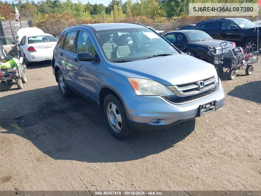 2010 Honda Cr-V Lx VIN: 5J6RE4H36AL087380 Lot: 40357419