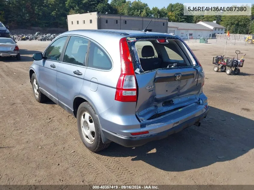 2010 Honda Cr-V Lx VIN: 5J6RE4H36AL087380 Lot: 40357419