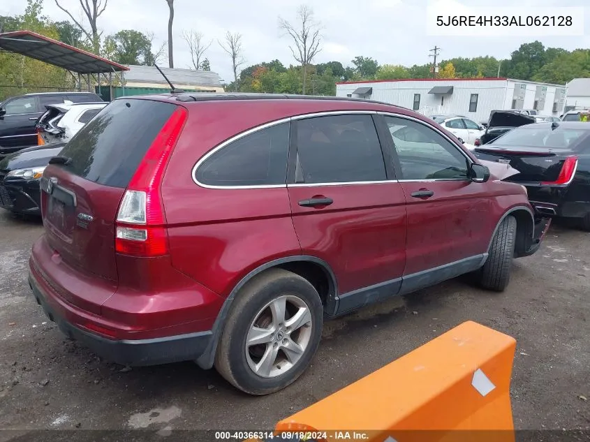 2010 Honda Cr-V Lx VIN: 5J6RE4H33AL062128 Lot: 40366314