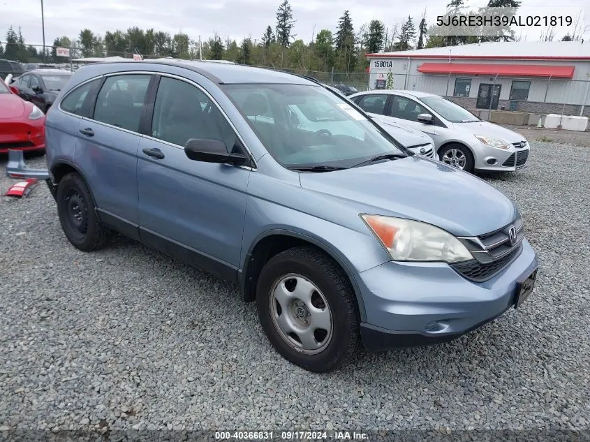 2010 Honda Cr-V Lx VIN: 5J6RE3H39AL021819 Lot: 40366831