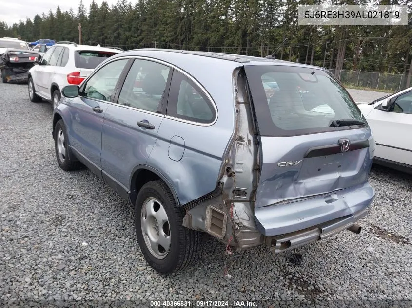 2010 Honda Cr-V Lx VIN: 5J6RE3H39AL021819 Lot: 40366831