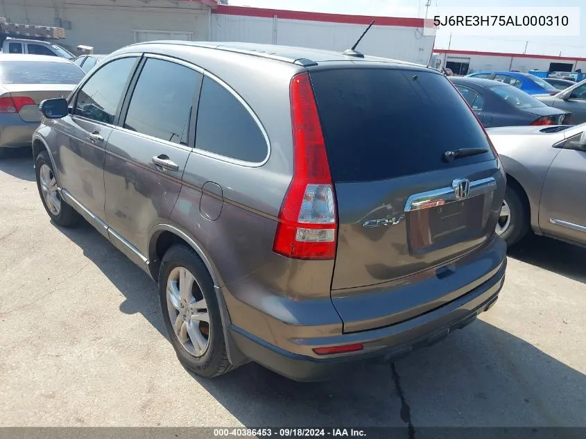 5J6RE3H75AL000310 2010 Honda Cr-V Ex-L