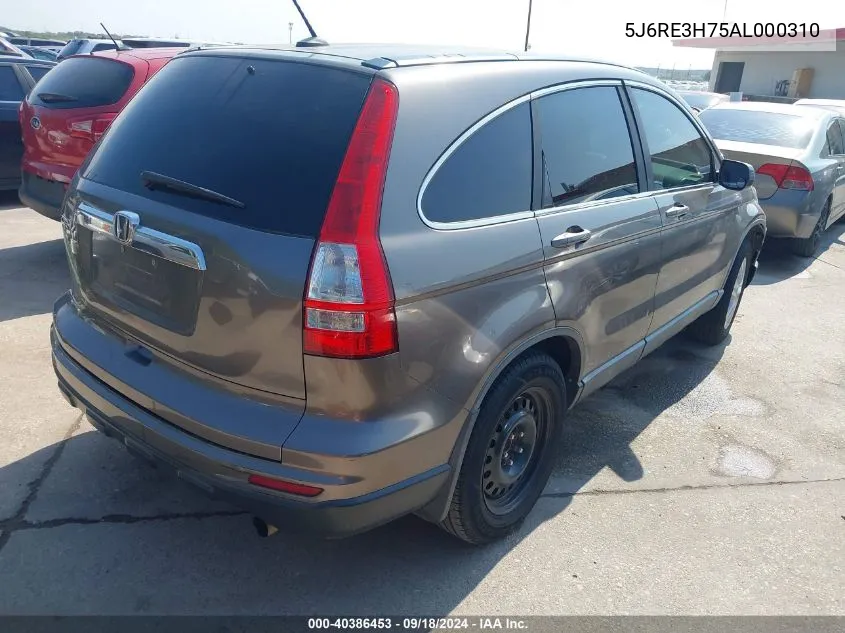 5J6RE3H75AL000310 2010 Honda Cr-V Ex-L