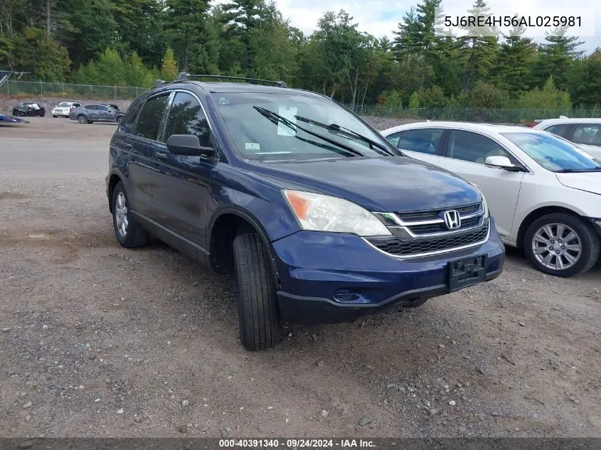 2010 Honda Cr-V Ex VIN: 5J6RE4H56AL025981 Lot: 40391340