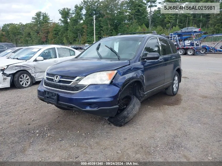 2010 Honda Cr-V Ex VIN: 5J6RE4H56AL025981 Lot: 40391340