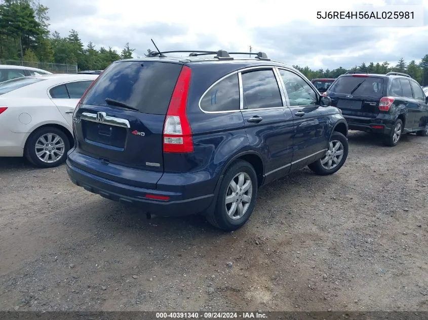 2010 Honda Cr-V Ex VIN: 5J6RE4H56AL025981 Lot: 40391340