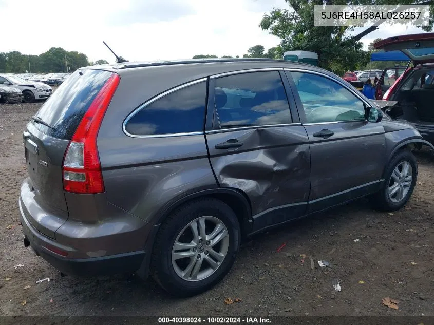 5J6RE4H58AL026257 2010 Honda Cr-V Ex