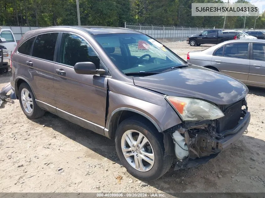 2010 Honda Cr-V Ex VIN: 5J6RE3H5XAL043135 Lot: 40399806