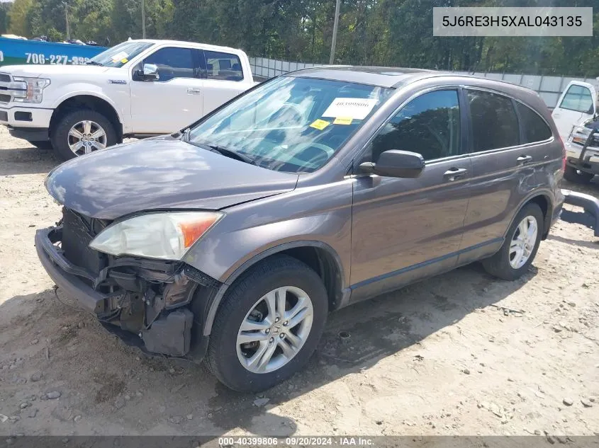 2010 Honda Cr-V Ex VIN: 5J6RE3H5XAL043135 Lot: 40399806