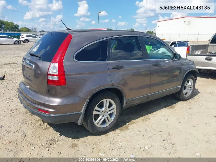 2010 Honda Cr-V Ex VIN: 5J6RE3H5XAL043135 Lot: 40399806