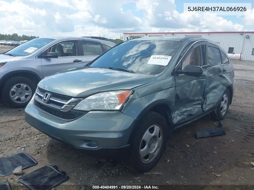 2010 Honda Cr-V Lx VIN: 5J6RE4H37AL066926 Lot: 40404991