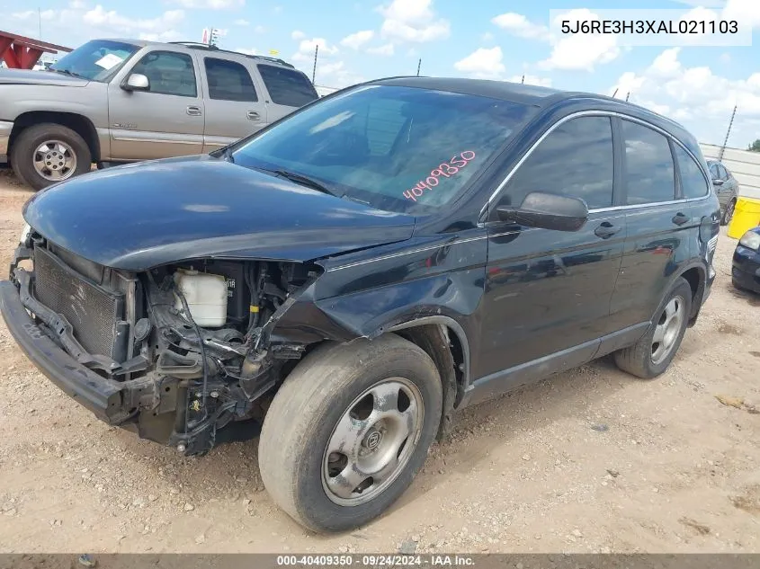 2010 Honda Cr-V Lx VIN: 5J6RE3H3XAL021103 Lot: 40409350