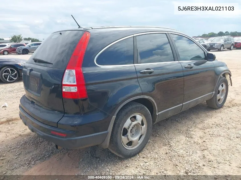 2010 Honda Cr-V Lx VIN: 5J6RE3H3XAL021103 Lot: 40409350