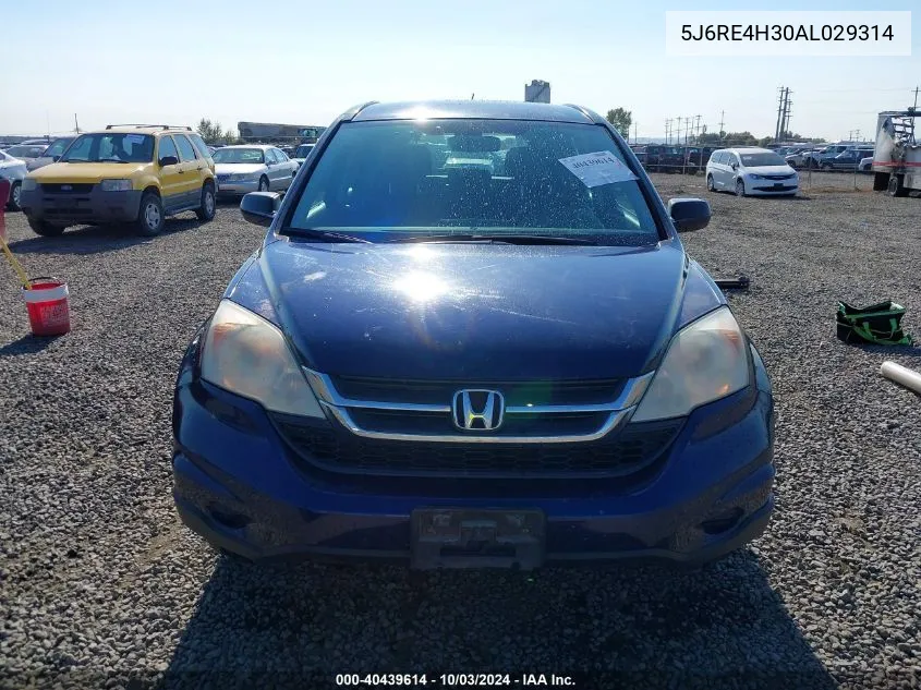 2010 Honda Cr-V Lx VIN: 5J6RE4H30AL029314 Lot: 40439614