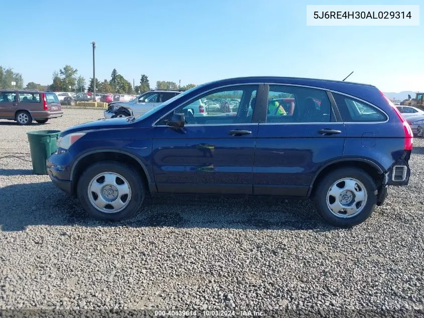 2010 Honda Cr-V Lx VIN: 5J6RE4H30AL029314 Lot: 40439614