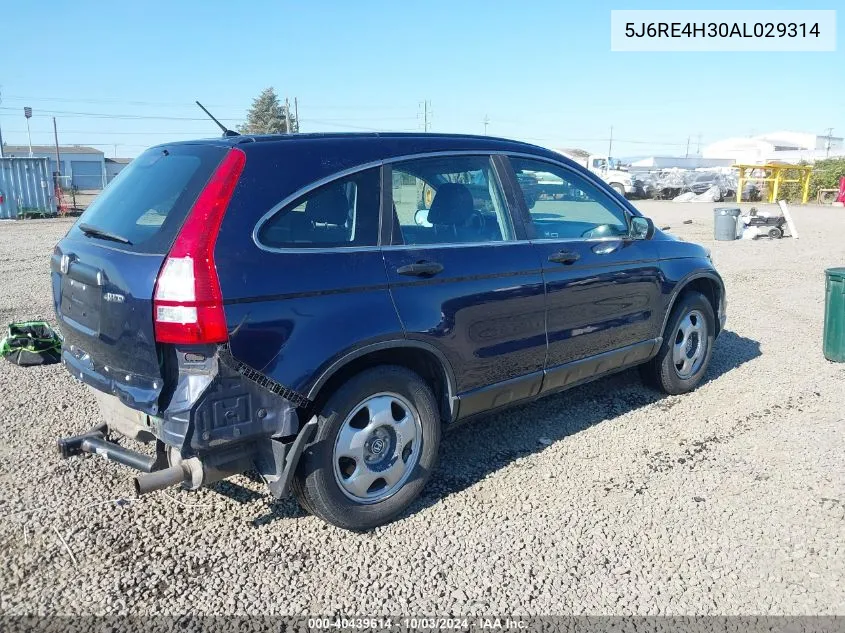 2010 Honda Cr-V Lx VIN: 5J6RE4H30AL029314 Lot: 40439614