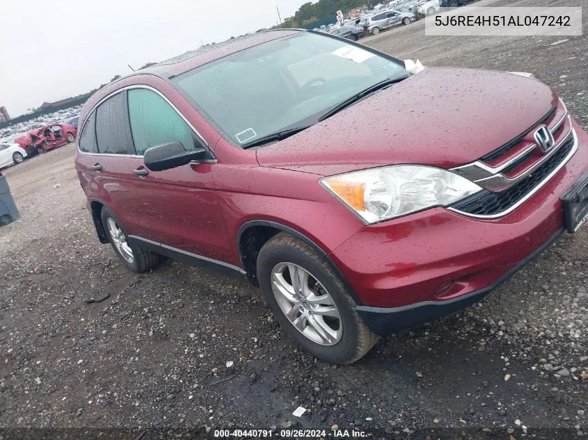 2010 Honda Cr-V Ex VIN: 5J6RE4H51AL047242 Lot: 40440791