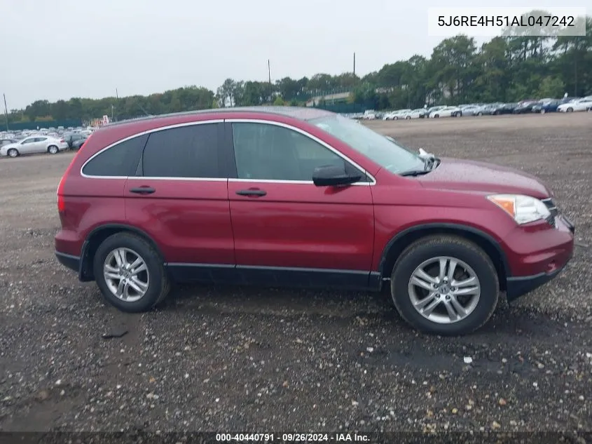 2010 Honda Cr-V Ex VIN: 5J6RE4H51AL047242 Lot: 40440791