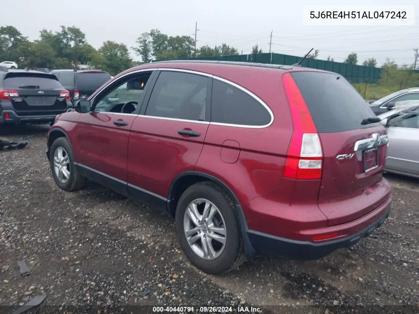 2010 Honda Cr-V Ex VIN: 5J6RE4H51AL047242 Lot: 40440791