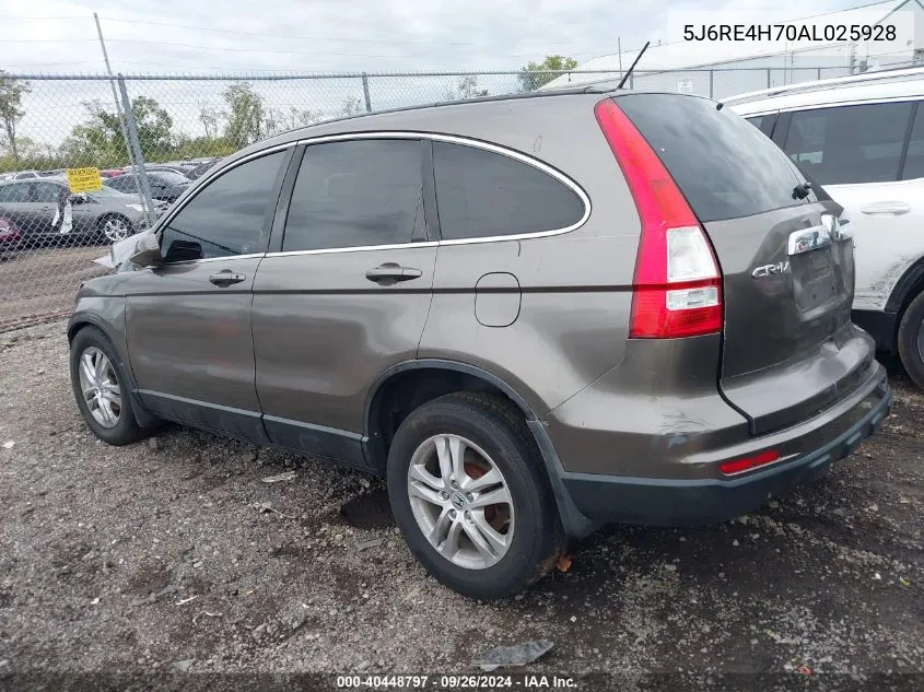 2010 Honda Cr-V Exl VIN: 5J6RE4H70AL025928 Lot: 40448797