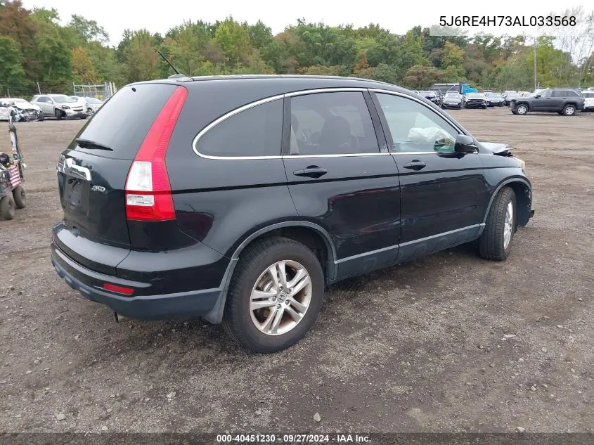 2010 Honda Cr-V Ex-L VIN: 5J6RE4H73AL033568 Lot: 40451230