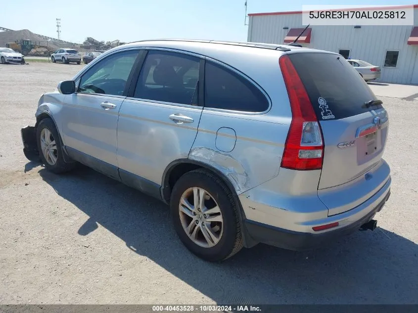 2010 Honda Cr-V Ex-L VIN: 5J6RE3H70AL025812 Lot: 40453528