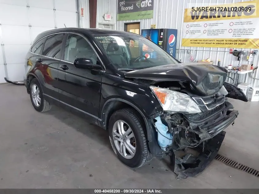 2010 Honda Cr-V Exl VIN: 5J6RE4H72AL020939 Lot: 40458200